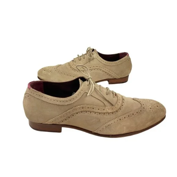 Ted Baker | Shoes | Ted Baker London Oalvinn Tan Suede Wingtip Oxford Shoes  Mens Size 3 Designer | Poshmark